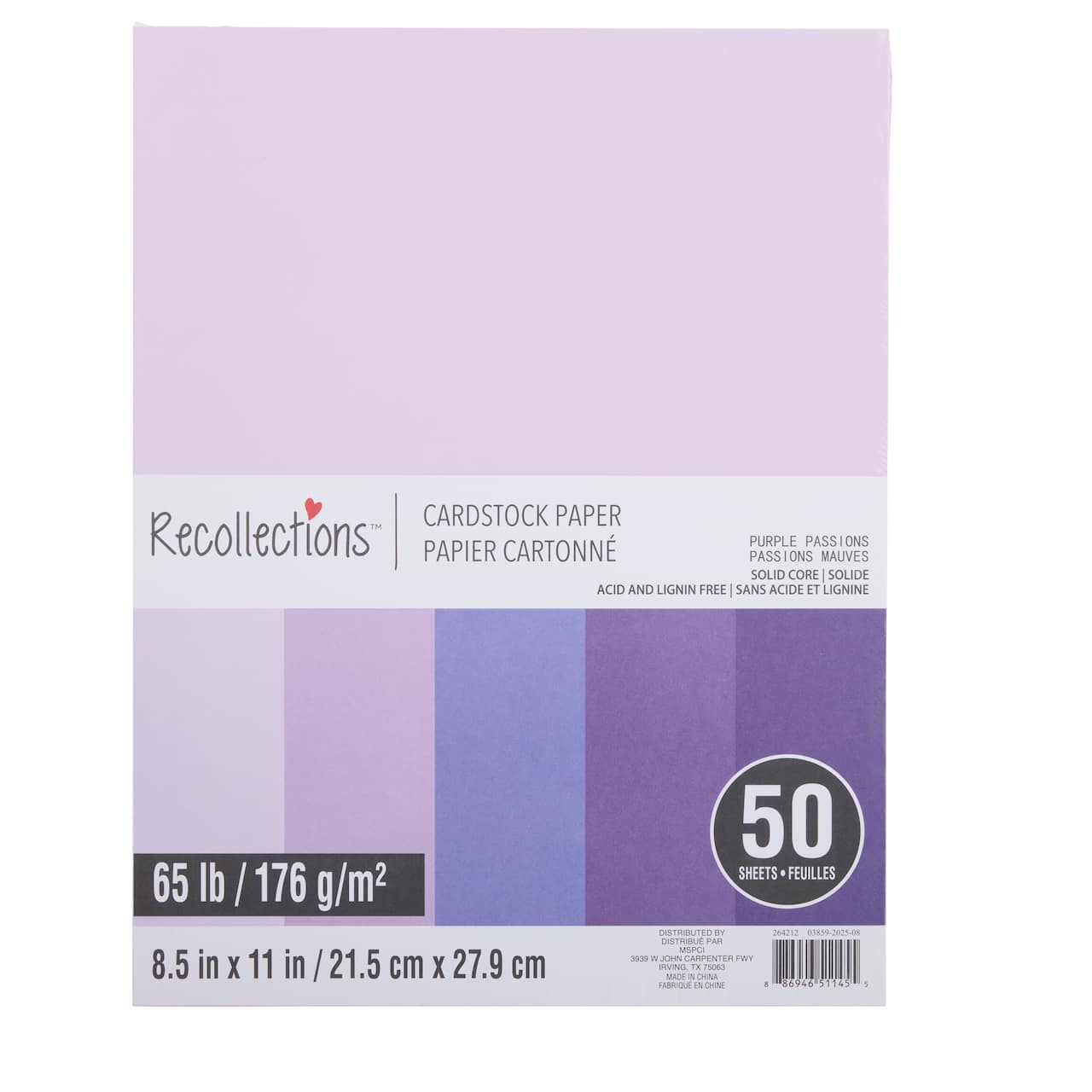 8.5" x 11" 65lb. Cardstock Paper Pack by Recollections™, 50 Sheets